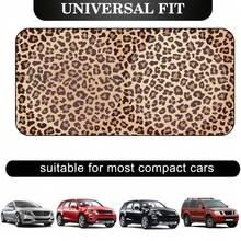 Parasol para parabrisas de coche con estampado de leopardo para el verano, con revestimiento adhesivo negro que bloquea la luz solar y los rayos UV, reduce el calor en el coche y protege el interior del vehículo. Adecuado para la mayoría de modelos de vehículos. Fácil de plegar y guardar, incluye una bolsa de almacenamiento. Un regalo para conductores. - A - Ver 4