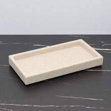 Bandeja de baño de lujo, organizador para pasta de dientes, cepillo de dientes y otros artículos de baño esenciales - bandeja pequeña de fondo plano - Ver 13