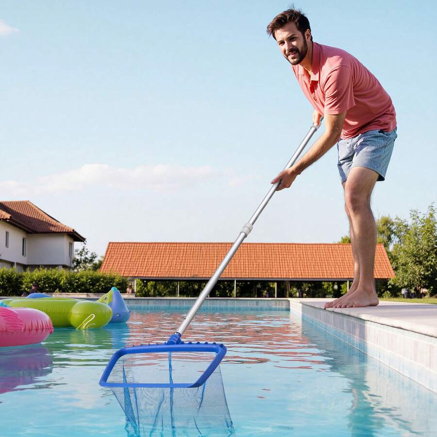 Poolstange Schwimmbadstange (1-4,6 m), Teleskop-Reinigungsstangen für Schwimmbäder, Profi verstellbare Teleskopstange mit 2 Verlängerungsstangen, Reinigungsstab für Bürste, Vakuumkopf - Poolstange, 1 Stück, 4,6–6,1 m (15–20 ft) - Übersicht 1