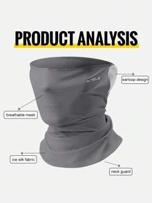 1pc WRELS Unisex Solid-Color Versatile Face Covering, Breathable Sun-Proof Sports Mask With Elastic Sweat-Wicking Pullover Cap - Multicolor - View 6
