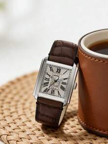 Men Fossil ME3272 Automatic Watch, Mechanical Movement With Visible Gears, Roman Numeral Markers, Transparent Case Back, Fashion Office Wristwatch - Silver - View 1