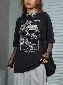 Dam-T-shirts - Svart - Visa 1
