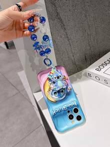 Disney Lilo & Stitch Phone Case With Stitch Charm And Stitch Lanyard - Cute Stitch Protective Case With Astronaut And Moon Gradient Design, Equipped With Delicate Stitch Decorative Lanyard And Beaded Bracelet For Easy Carrying, Compatible With IPhone 17, 16, 15, 14, 13, 12, 11 Pro Series, Ideal For Birthdays, Holidays, Anniversaries, Graduation Gifts, Or Any Special Occasion To Surprise Family, Friends, Classmates, And Loved Ones. - 白色 - 查看 5