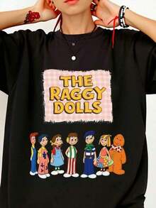 Oferta por tiempo limitado, compra limitada, flash oferta, Camiseta de Mujer Estilo Dibujos Animados Lindos, Personajes de The Raggy Dolls, Ropa Casual de Verano, Regalo Perfecto para Amantes de la Nostalgia, 1 Pieza, blusas para mujer, blusas, blusas casuales para dama, playeras de mujer, regalos para mamá, regalos para maestras, ropa de hombre, camisetas gráficas para hombre, ropa de gimnasio para hombre, tops para hombre, tops para salir, ropa de otoño para hombre, camisetas gráficas, tops lindos, tops para mujer, ropa de otoño para mujer, regalo perfecto para hombres y mujeres. - Negro - Ver 1