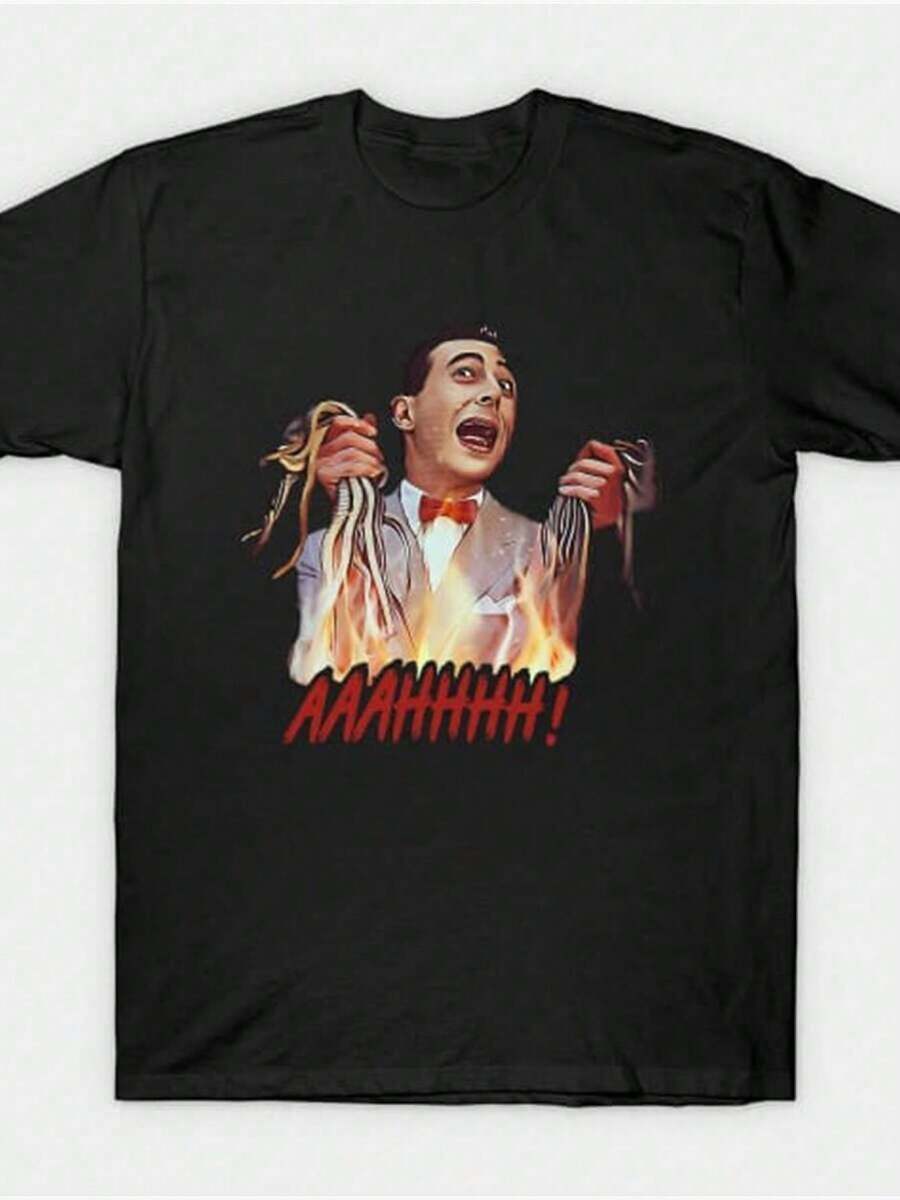 Camiseta Clásica Pivi Herman para Hombre - Camiseta con estampado de la serie de TV vintage - Negro - Ver 1