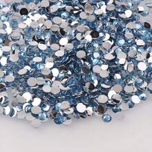 500/1000pcs 2mm-6mm (SS6-SS30) Multi-Size Shiny Flat Back Resin Rhinestones, Handmade DIY Embellishments For Clothing, Dresses, Hats, Shoes, Bags, Cups And More - Light Blue - View 1