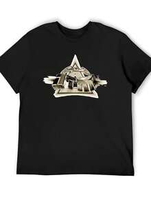 Camiseta de manga corta transpirable para hombre NTM - Diseño de texto francés negro y dorado y logotipo NTM, cuello redondo cómodo, mangas cortas - Moda urbana hip hop, estilo casual lavable para uso durante todo el año, estilo casual de verano. - Negro - Ver 5