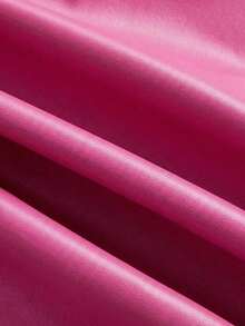 Top para mujer, moda casual de estilo callejero de los 90, primavera y otoño, unicolor, cuello plisado, top de tanque de PU sin mangas, adecuado para salir y fiestas - Rosa Fucsia - Ver 4
