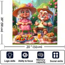 500片拼图 - 爷爷奶奶主题 - 趣味家庭教育休闲游戏 - 完美的家居装饰礼物，办公室艺术品 - 50x50厘米/19.7x19.7英寸，创意挑战，理想的节日礼物 - 适合圣诞节和新年 - 彩色 - 查看 3