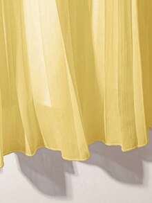 Falda plisada de línea A de gasa versátil y elegante para uso diario, de estilo de moda para mujer, verano - Amarillo - Ver 6