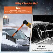 GOFLAME 84-104 CM Extendable Snow Shovel Ice Scraper For Car Windshield With 180° Rotation Head Retractable Aluminum Rod Snow Kit For Cars Trucks - A - View 5