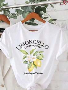 Camiseta Casual de Manga Corta para Mujer, Mezcla de Algodón, con Estampado de Coche 'Chasing The Horizon', Cuello Redondo, Largo Regular - Estilo_bl - Ver 9