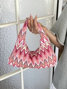 Hollow Floral Woven Bag, Bohemian Style Beach Bag, Casual Tote (Pattern Random) - Multicolor - View 6