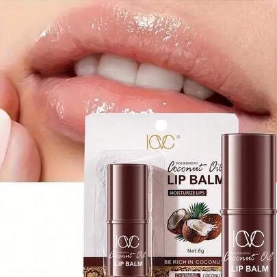 2 piezas Bálsamo labial y aceite labial de alta capacidad con sabor a coco, hidratante, humectante, previene el resquebrajamiento, atenúa las líneas de los labios, exfolia la piel seca, cuidado labial para hombres y mujeres