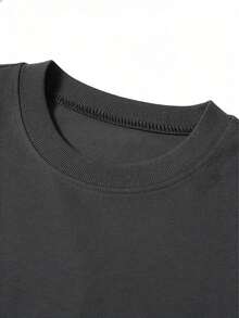 Camiseta de manga corta con estampado para mujer, ropa de primavera, atuendo para festividades, blanca para verano, look playero, estilo vacacional, estilo rural, atuendo de oficina para mujer. - Gris Oscuro - Ver 3