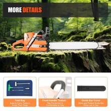 kangten LYNICESHOP Gas Chainsaw, 24 Inch Gasoline Chainsaw Cutting Wood Gas Sawing Crankcase Chain Saw, 72cc Gas Power Chainsaw With Bar And Chain Compatible With MS 381 (72CC) Holiday Gift (US Stock) Faster Delivery - 預設 - 查看 4