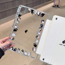 适用于 Redmi Pad 2 11 英寸平板电脑的保护套，Matepad 保护套，三折支架，智能休眠唤醒，高透明亚克力背板带笔槽，可自由 DIY，全包覆防摔，Pad SE 11 英寸平板电脑保护套 - 無色 - 查看 2