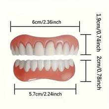 2Ps Non-Dental Aesthetic Tooth Veneers - Easy  Complete Smile Covers For Top & Bottom Teeth - Ideal Present For Valentine'S Day, Mother'S Day, And Father'S Day - Peach - View 3