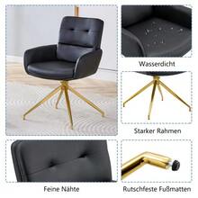 [2 Piece Set] European Lightweight Luxury Swivel Chair, 360° Sound Rotating, 2-Piece Set For Dining Rooms / Relaxation Areas. - Black - View 7