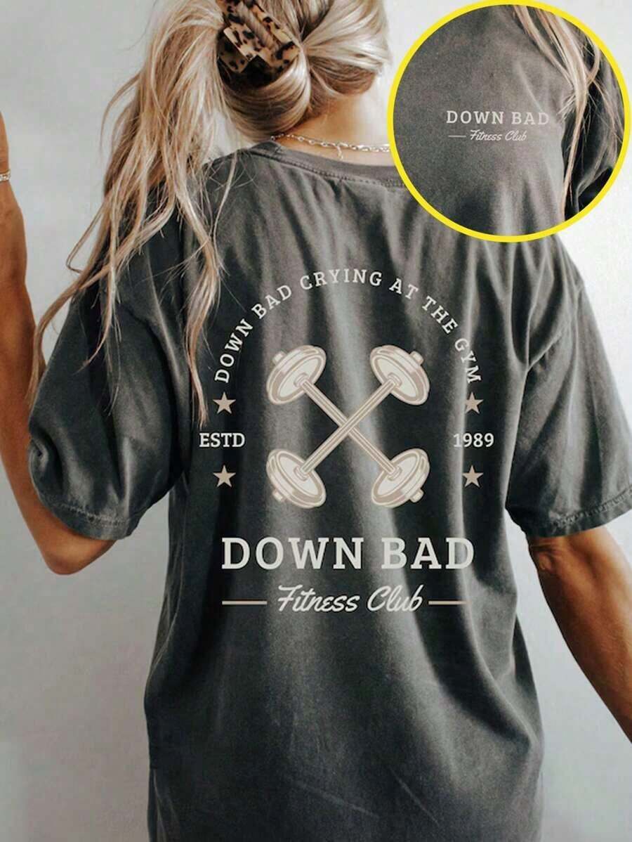 Camisa de mujer con cuello redondo y estampado deportivo - Blusa casual de cuello redondo - Camiseta ligera apta para todas las estaciones Playeras Deportivas Para Mujer - Estilo VI - Ver 1