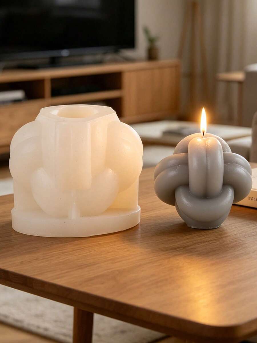 1个3D结形蜡烛硅胶模具 - A-白色 - 查看 1