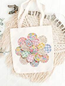 10-Inch Patchwork Style Countryside Floral Spring & Summer DIY Iron-On Transfer Patches, Suitable For T-Shirts, Sweatshirts, Fabric Decor, Pillow Covers, Tote Bags And Garment Decoration, Durable Plastic Heat Transfer Stickers, Holiday Party Decor - Multicolor - View 9