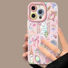 Funda de TPU con estampado floral, compatible con Samsung, Apple, VIVO, OPPO, , Transsion, ,  y Honor. Fabricada en TPU, ofrece protección contra golpes y caídas. Un regalo ideal para familiares y amigos. - Blanco - Ver 4