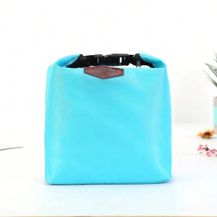 1PC Thermal Insulated Lunch Bag Oxford Cloth Portable Storage Bag Lunch Box Picnic Food Bag Insulation Package - Azul cielo - Ver 1