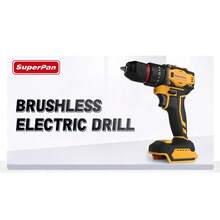 SuperPan 20V Brushless Cordless Drill Driver, 60N.M High Torque, 25+1 Clutch, 2-Speed Electric Screwdriver For Home DIY & Repairs,Bare Tool - Yellow - View 6