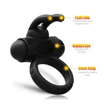 Vibrating Penis Ring Adult Sex Toy For Men, Rabbit Vibrator Silicone Cock Ring For Couple Vibrator, Male Erection Enhancing And Female Clit Vibrators, Adult Sex Toys, Soft Stretchy Cock Rings For Men - one-size - View 3