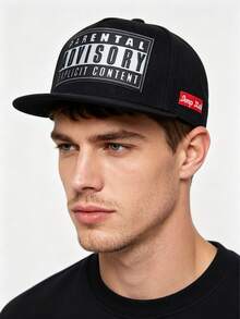 1 pieza Gorra de béisbol con visera plana, Gorra de pareja estilo ADV, Gorra de sol con letra impresa de moda coreana para la calle - color sólido - Ver 3