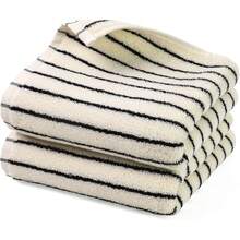 Black And White Striped Bathroom Hand Towel, Vintage Kitchen Decor, Guest Use, 14 Inches X 29 Inches - Black - View 1