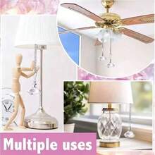 Multifunctional Crystal Zipper Decorative Light Switch Extension Cord, With Transparent Crystal Pendant, Universal Ceiling Fan Pull Chain And Table Lamp Pull Chain, Suitable For Bedroom Bathroom Home Decor - Chain Switch - View 4