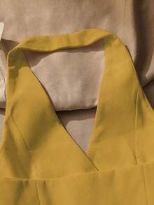 Top sin mangas con espalda descubierta casual para mujer, con botones delanteros, estilo elegante, para verano - Amarillo - Ver 4
