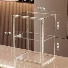 全透明收納/展示盒（磁吸門設計），適用於存放/展示各種物品，如玩具娃娃/雕像/收藏品/玩具/包包/鞋子/書籍/化妝品。此收納盒可多方向擺放以存放物品。 - 收納盒 - 查看 13