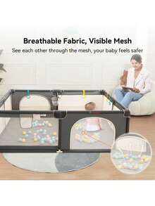 Portable Baby Playpen, Foldable Playpen For Children, Various Colors Available - Dark Grey - View 9
