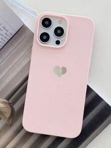 Sweet Pink Matte Phone Case, Minimalist Heart Design With Full Camera Protection Compatible With Apple 17 Pro Max, 17/16/15/14/13/12/11 - Pink - View 2
