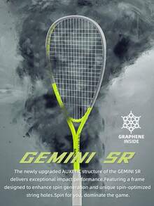 SALYWEE Gemini Composite Carbon Fiber Squash Racket, Ultra-Light, 14/19 Wire Bed For Enhanced Control – Ideal For Beginners, Holidays Gift For Squash Players, Sleek Racquet Design, Carbon Fiber Racket With Free Bag - Multicolor - View 4