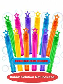 12/24/48/60 piezas Mini tubos de burbujas, juguetes para soplar burbujas para adolescentes, varitas de burbujas de colores, recuerdos de fiesta (líquido para burbujas no incluido) - Multicolor - Ver 2