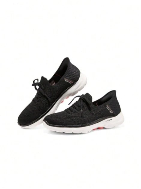 Skechers 女士運動休閒新款閃穿系列一腳蹬百搭健步鞋 - 黑色 - 查看 1