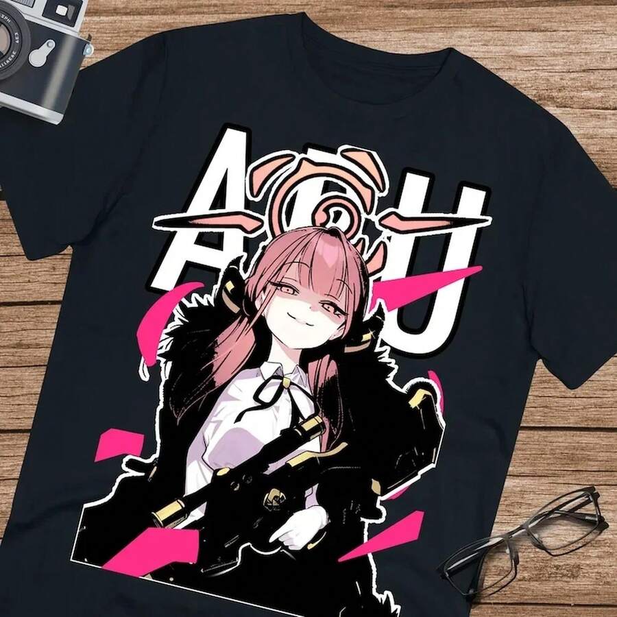 Camiseta Aru Blue Arch para fans de Rikuhachima Aru Tshirt UniS1ex Ultra Cotton T1EE 220G, de algodón puro, manga corta, para hombre y mujer. Tejido grueso, resistente a las arrugas y que no se deforma fácilmente. Estilo sencillo y versátil, ligero y transpirable, perfecto para ir al trabajo, viajar, acampar, ir de compras y para el tiempo libre diario. - Negro - Ver 1