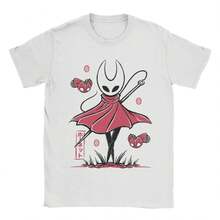 Camiseta unisex Hollow Knight Silks1ong de algodón con estampado, cuello redondo y manga corta. Confeccionada en algodón puro de 220 g, es una prenda de manga corta para hombre y mujer, de tejido grueso, resistente a las arrugas y que no se deforma fácilmente. De estilo sencillo y versátil, es ligera y transpirable, perfecta para ir al trabajo, viajar, acampar, ir de compras y para el tiempo libre diario. - Blanco - Ver 1