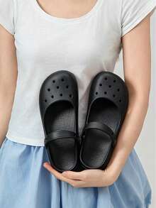 Water Spray Seal Milk Blue INS Cute Breathable Outdoor Wear Slippers Women Summer Home Slip-On Slippers - Black - View 8
