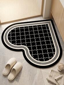 1pc Retro Black & White Scale Pattern Decorative Rug, Bathroom Mat, Doormat, Small Carpet, Rug, Floor Mat, Home Decor, Area Rug, Outdoor Mat, Bedroom Carpet, Washable Rug, Ins Style Aesthetic Atmosphere Carpet, Modern Minimalist Soft Furnishing Accent - Multicolor - View 2