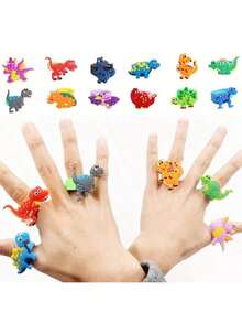 6-12 Dinosaur Cartoon Toy PVC Rings/Bangles/Rings, Party Gifts, Creative Gifts, Party Favors (Styles And Colors Random) - Multicolor - View 8