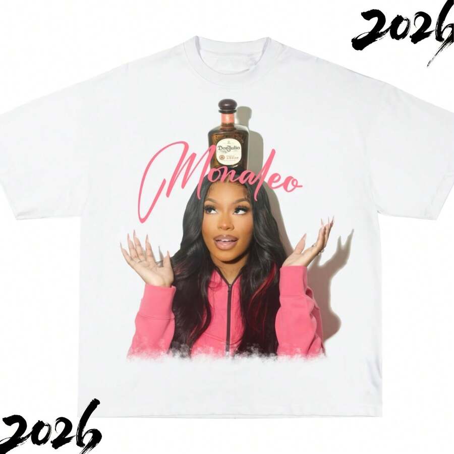 Monaleo Graphic Tee Shirt, - White - View 1