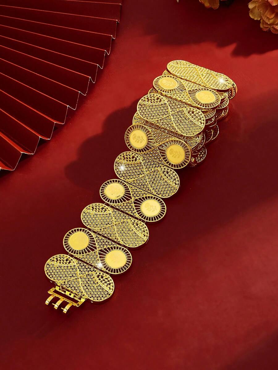 YIYI Gold-Plated Hollow Oval Decorative Belt, Adjustable Buckle Design, Suitable For Bohemian Style And Wedding Attire - XYD-021 - View 1