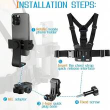 1 chiếc giá đỡ điện thoại gắn ngực chất lượng cao cho camera hành trình góc nhìn thứ nhất, dùng để phát trực tiếp, đạp xe ngoài trời. - Nhiều màu - Xem 3