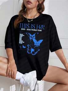 Playera Negra Mujer con Diseño de "Music", Estilo Juvenil - Negro - Ver 9