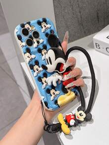 This Disney Mickey Mouse Lanyard Phone Case Is Fully Covered In TPU Material. It's Shockproof, Lightweight, And Compatible With IPhone17/16/11/13/15/15 Plus/15 Pro/15 Pro Max/12/14 Pro Max/11 Pro Max/12 Pro/12 Pro Max/13. This Phone Case Makes A Popular Birthday Gift Or Business Gift; It's Durable, Stain- And Fingerprint Resistant, And Suitable For Both Men And Women. The Set Also Includes A Mickey Mouse Phone Case And A Mickey Mouse Plush Bracelet. It's A Perfect Gift For Friends And Family. This Stylish Phone Case Is Fun, Lightweight, And Durable. IPhone17 Pro Max Phone Case, Minnie Mouse Phone Case. - 白色 - 查看 2